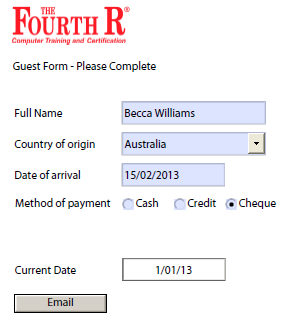 Adobe computer training form